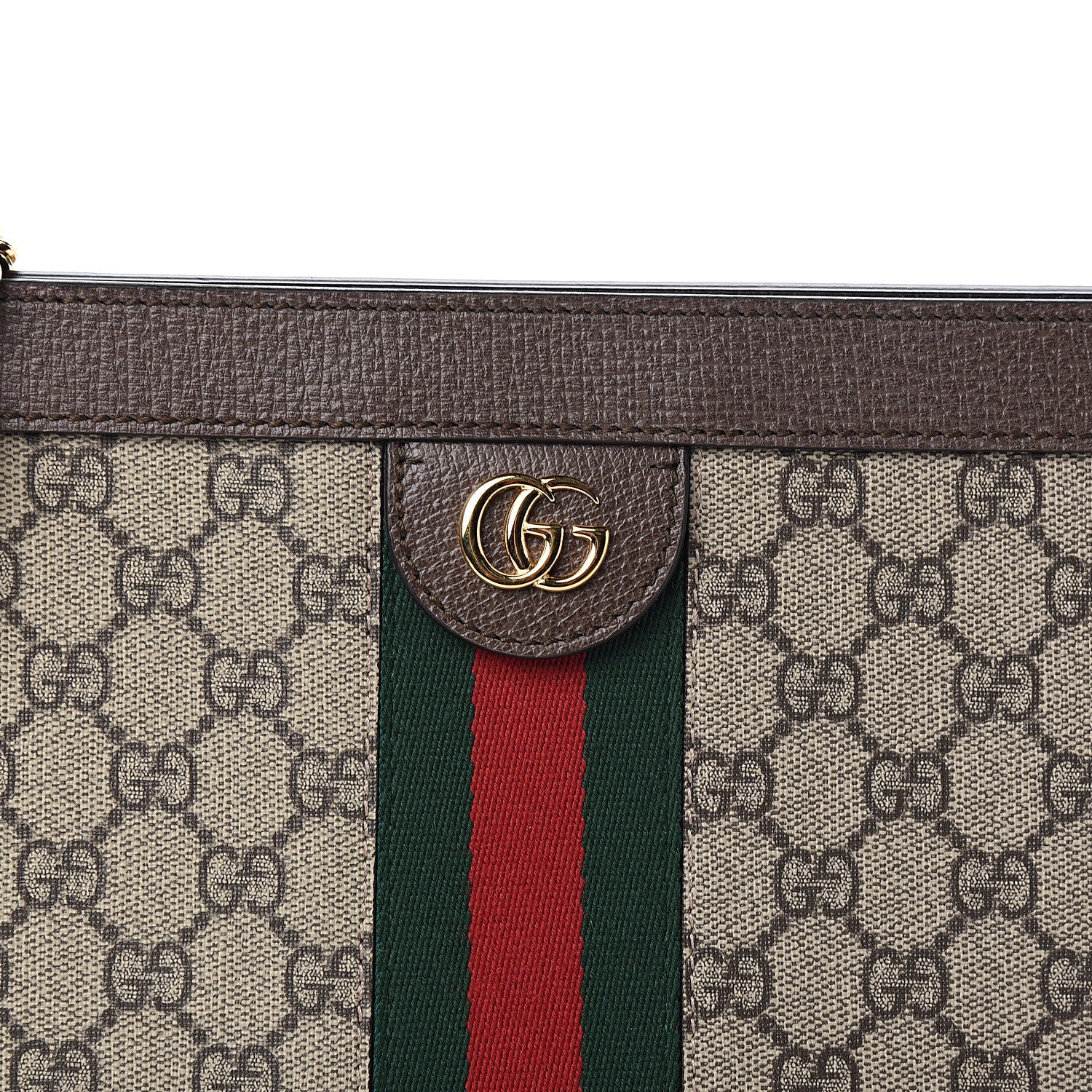 Gucci GG Supreme Monogram Web Medium Ophidia Chain Shoulder Bag Brown 9 of 9