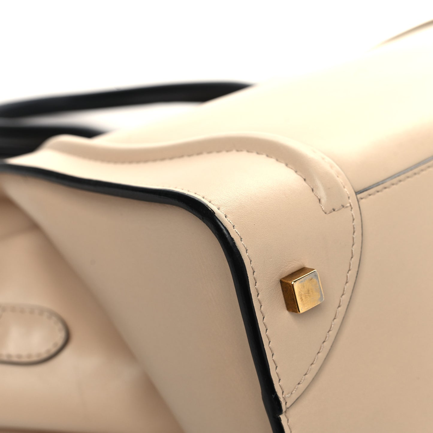 Satin Calfskin Mini Bi-Color Luggage Powder Black
