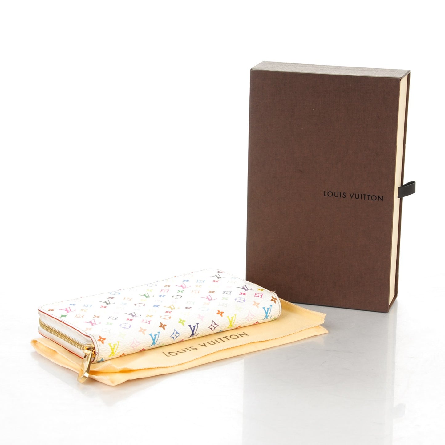 Monogram Multicolor Zippy Wallet White Orange