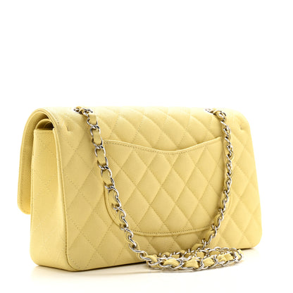 Chanel Caviar Quilted Medium Double Flap Light Yellow 3 of 10
