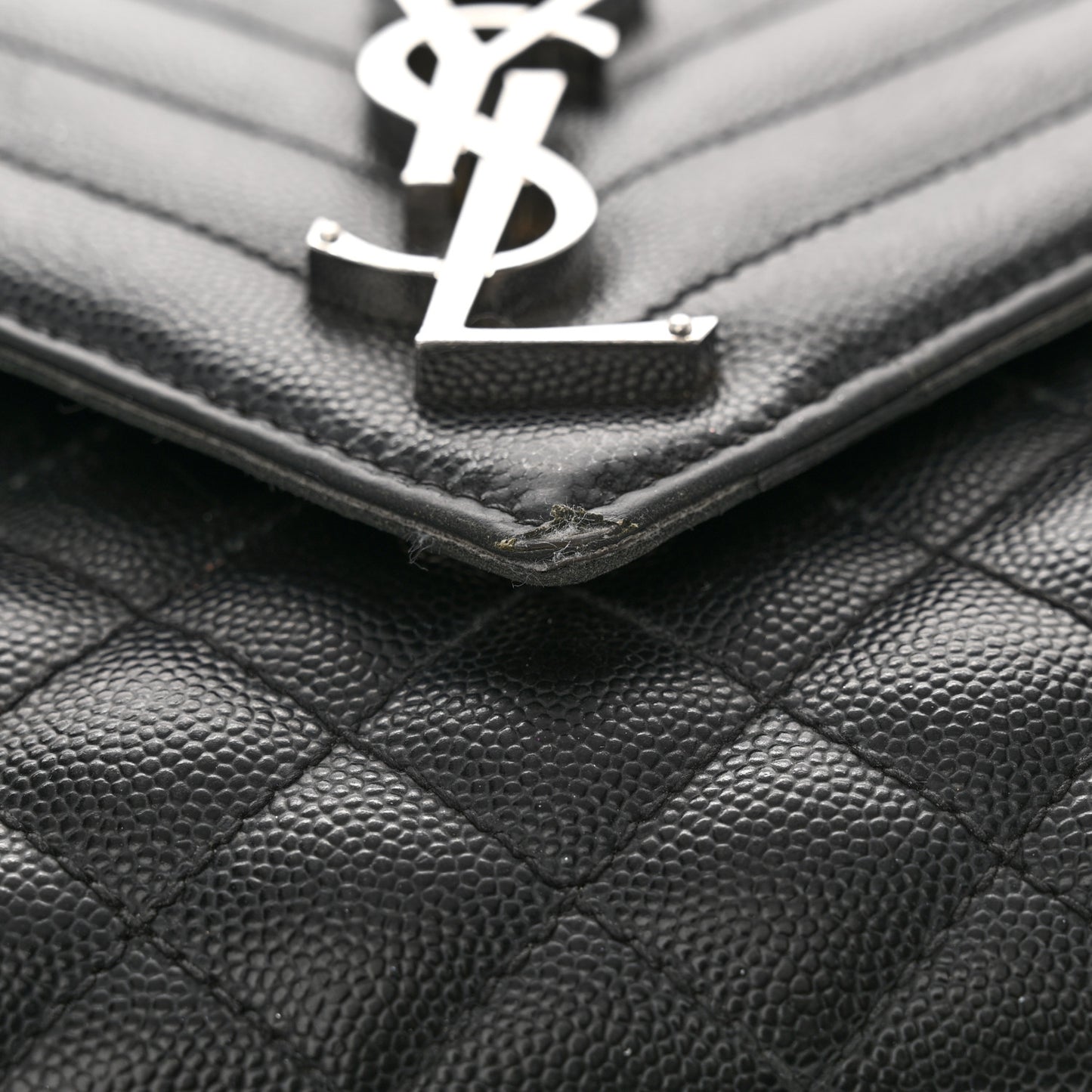 Grain De Poudre Textured Mixed Matelasse Triquilt Medium Monogram Satchel Black