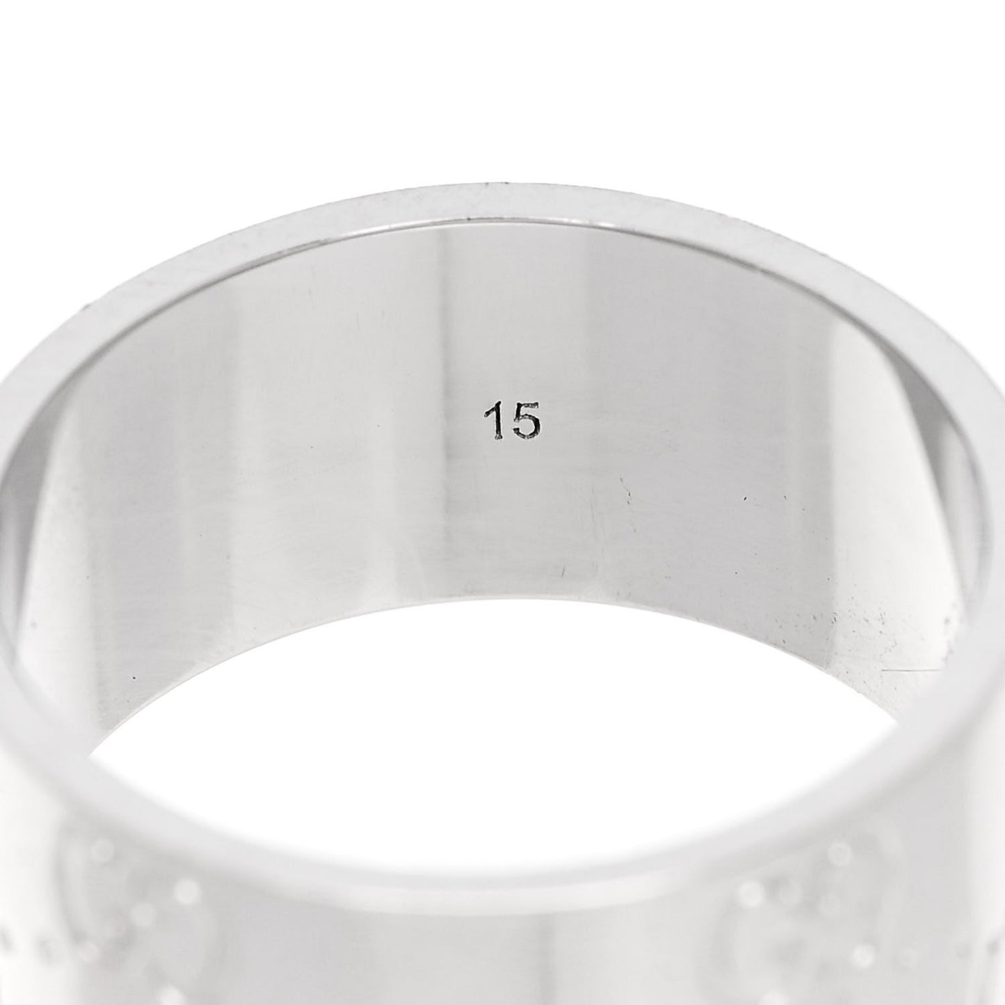 18K White Gold Wide Icon Ring 55 7.25