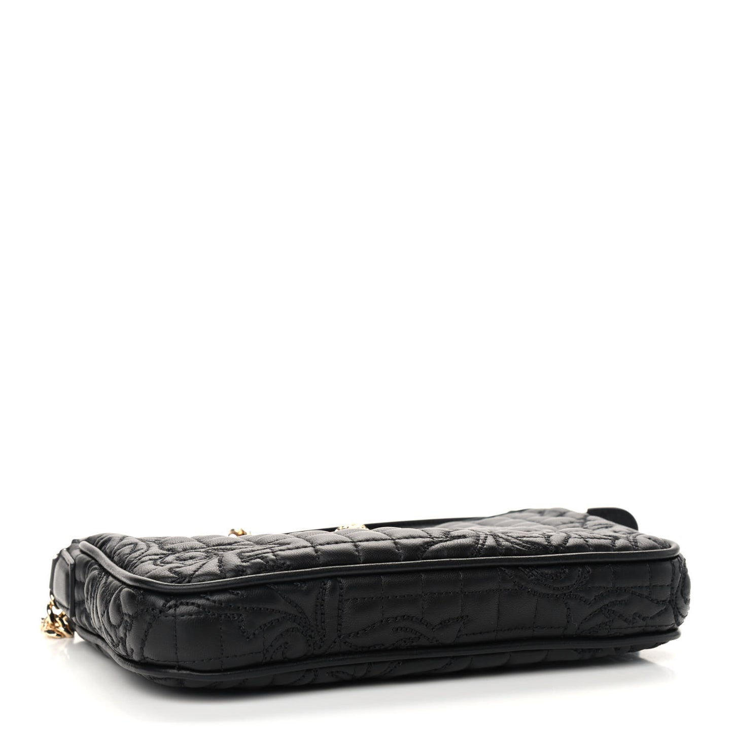 Nappa Barocco Quilted Vanitas Chain Crossbody Bag Black