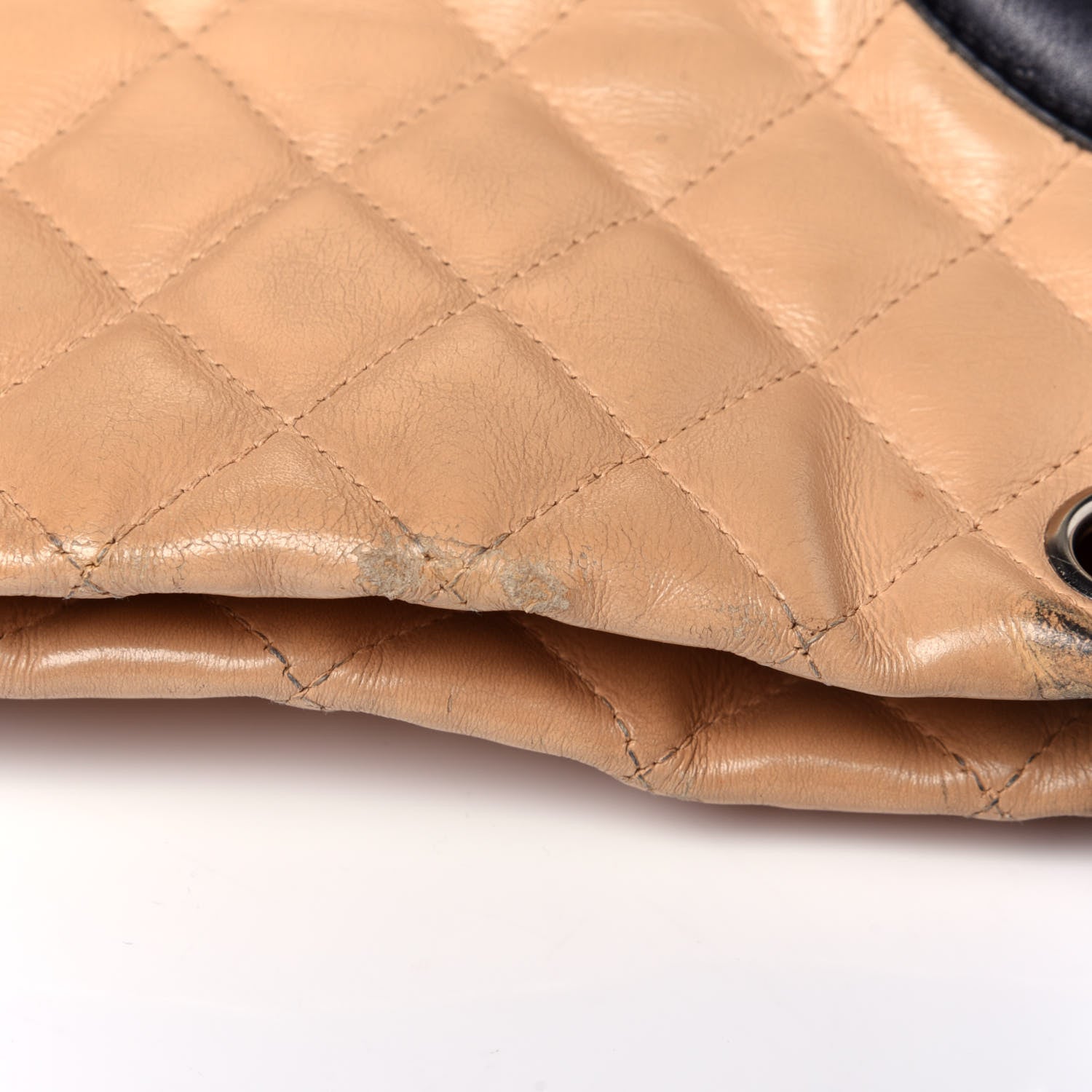 Chanel Calfskin Quilted Large Cambon Tote Beige Black 11 of 13