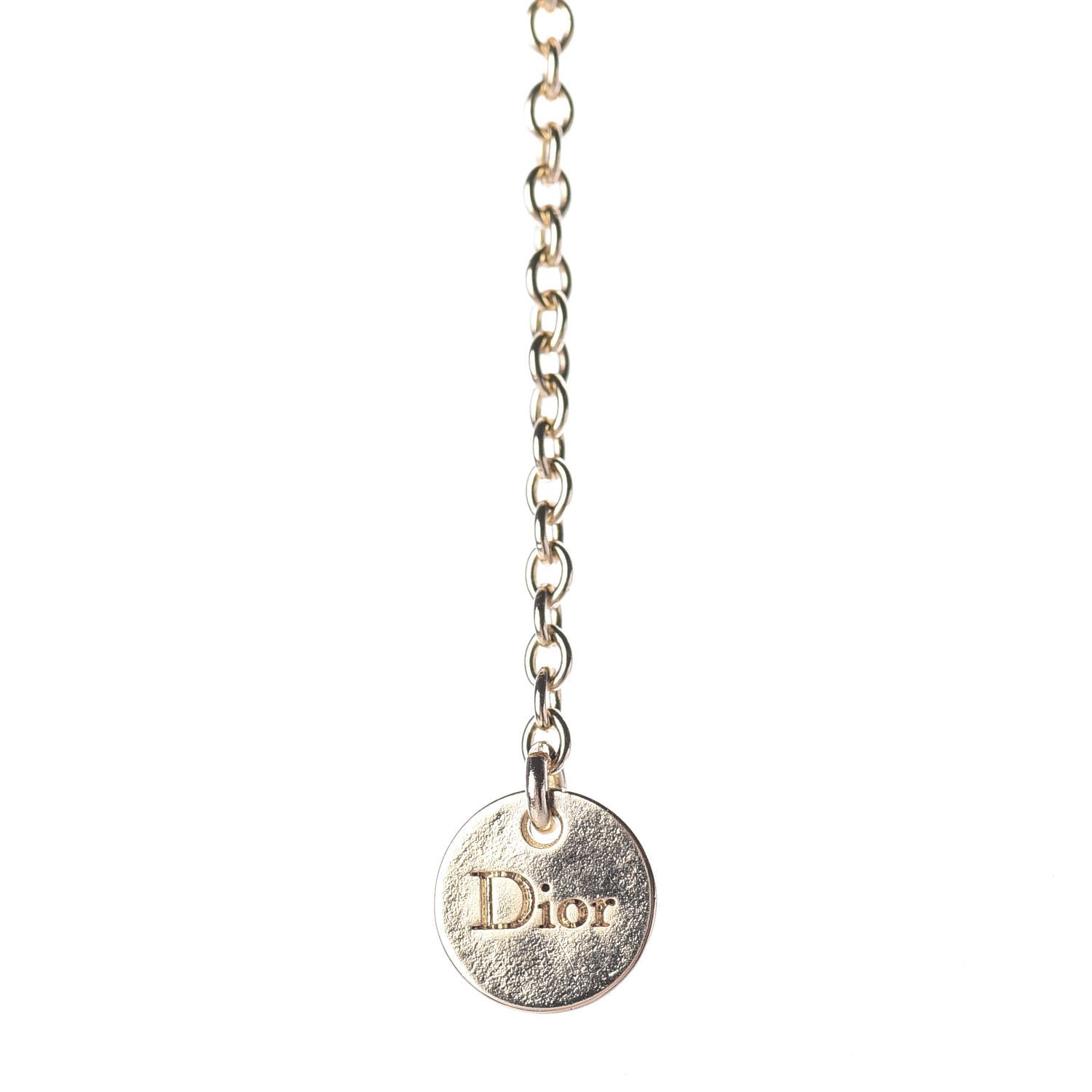 Christian Dior Crystal Pearl Shiny-D Tribal Long Necklace Gold 6 of 7