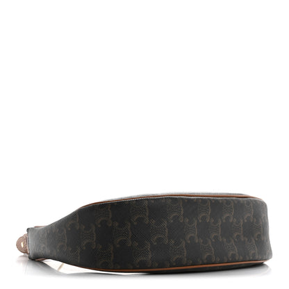 Celine Triomphe Canvas Calfskin Ava Shoulder Bag Tan 4 of 15