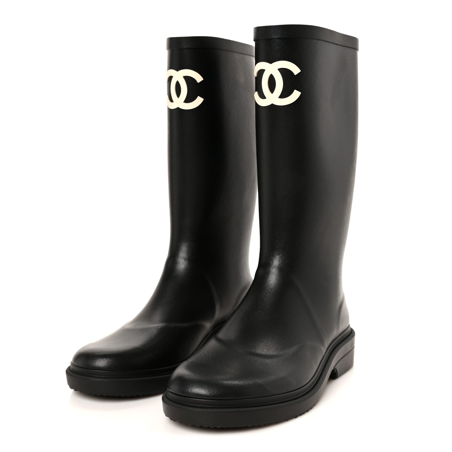 Chanel Caoutchouk CC High Boots 40 Black 4 of 10