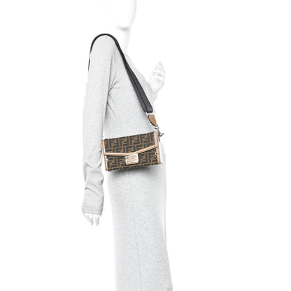 Fendi Recycled Fabric Jacquard Vitello King FF 1974 Baguette Soft Trunk Tobacco Moro Sand 2 of 12