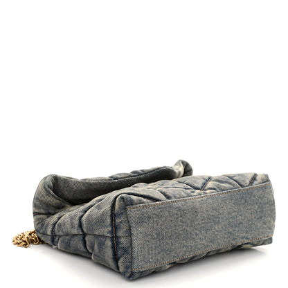 Saint Laurent Denim Quilted Toy Loulou Puffer Monogram Chain Satchel Blue Cinnamon 4 of 10