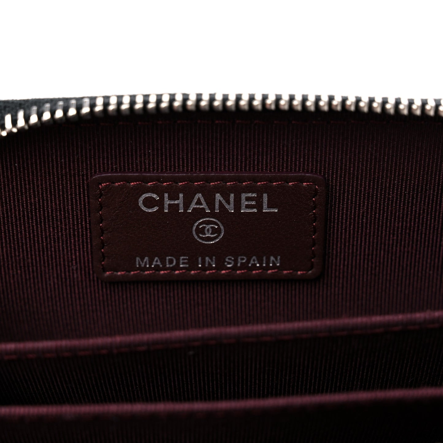 Lambskin Quilted Zip Coin Purse Black