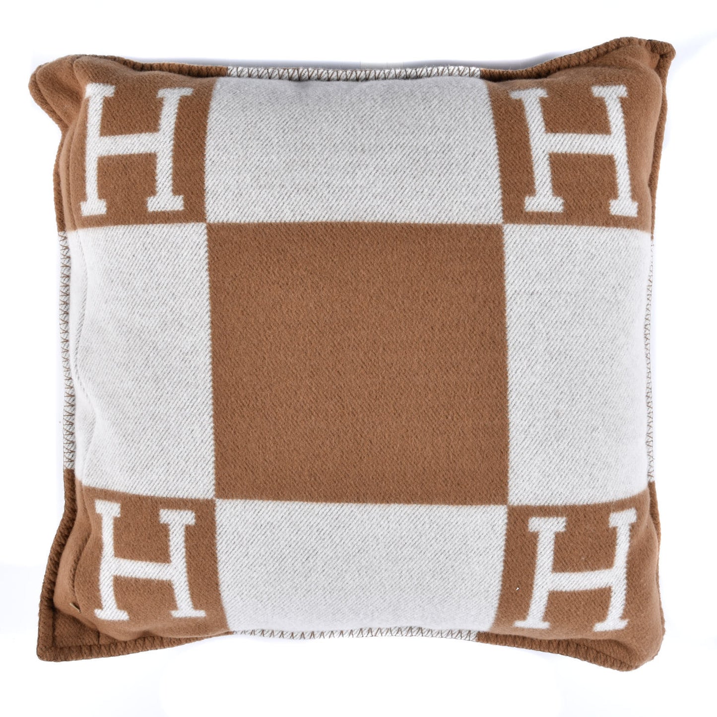 Wool Cashmere Avalon Pillow PM Ecru Camel
