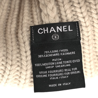 Chanel Wool Cashmere CC Beanie Hat White 5 of 6