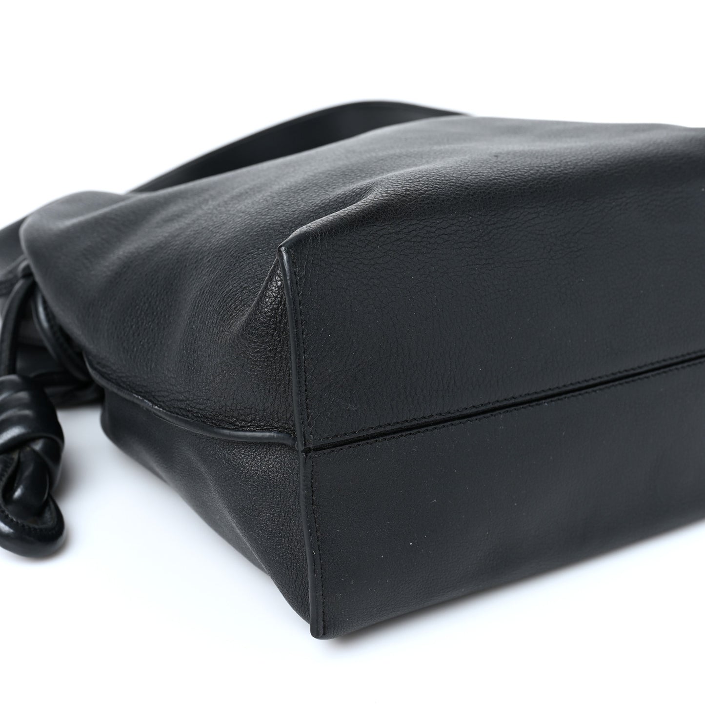 Calfskin Flamenco Knot Bag Black