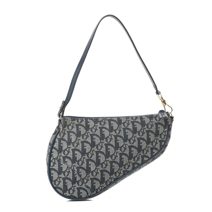 Christian Dior Monogram Mini Saddle Pochette Navy 1 of 14
