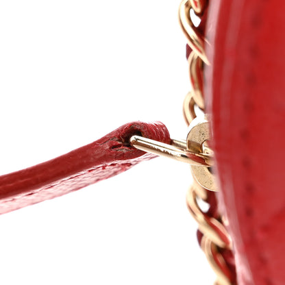 Chanel Caviar Quilted Round Clutch With Chain Red 11 of 12