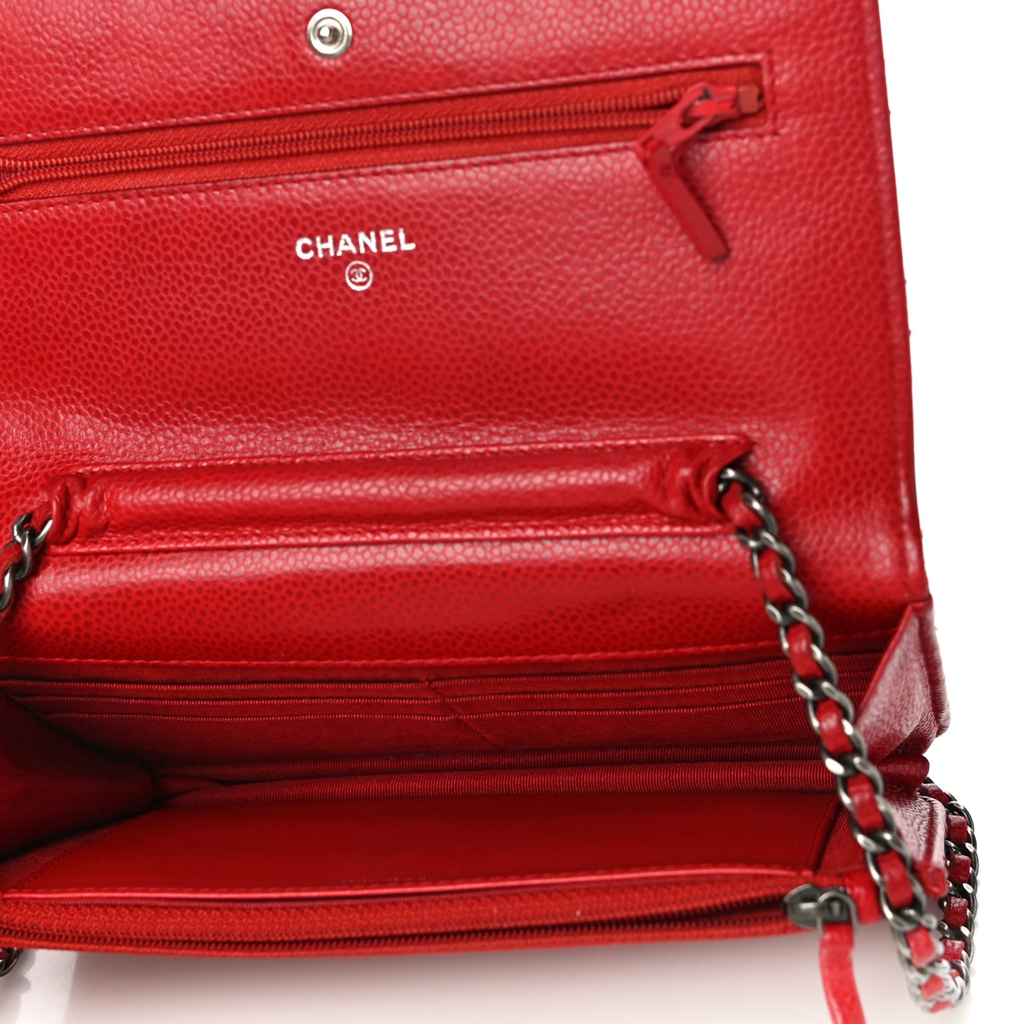 Caviar Quilted Wallet On Chain WOC Red