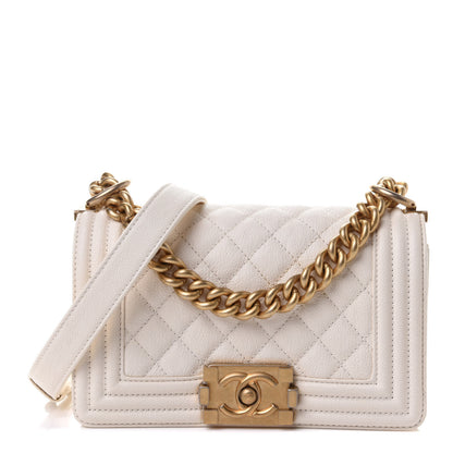 Chanel Caviar Quilted Small Boy Flap White 1 of 9