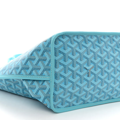 Goyard Goyardine Embroidered Seahorse Reversible Anjou PM Turquoise 13 of 16