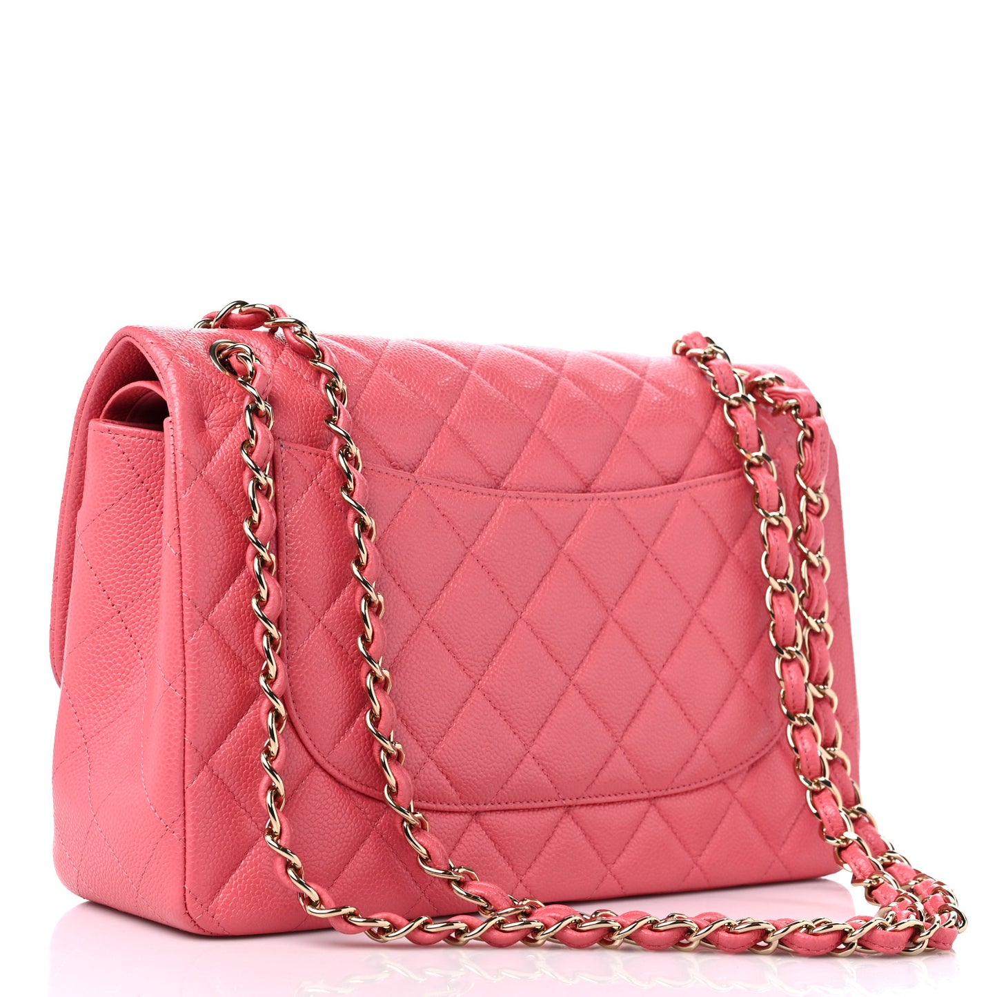 Caviar Quilted Jumbo Double Flap Pink