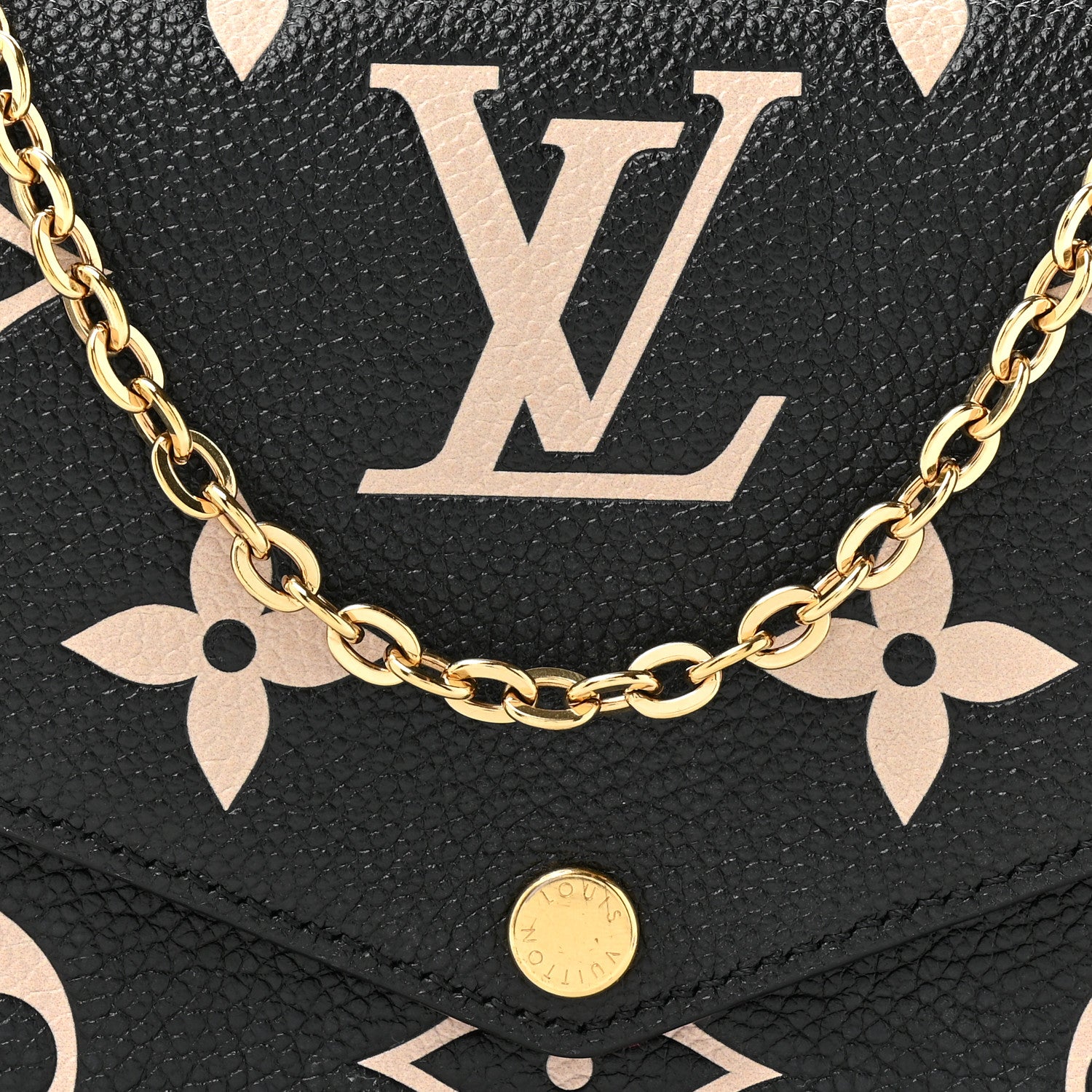 Louis Vuitton LOUIS VUITTON Empreinte Monogram Giant Felicie Pochette Black Beige 10 of 15