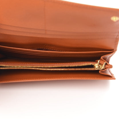 Prada Saffiano Metal Continental Flap Wallet Papaya 5 of 8
