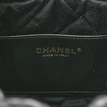 Chanel Shiny Crumpled Calfskin Quilted Pearl Mini Chanel 22 Black 6 of 10