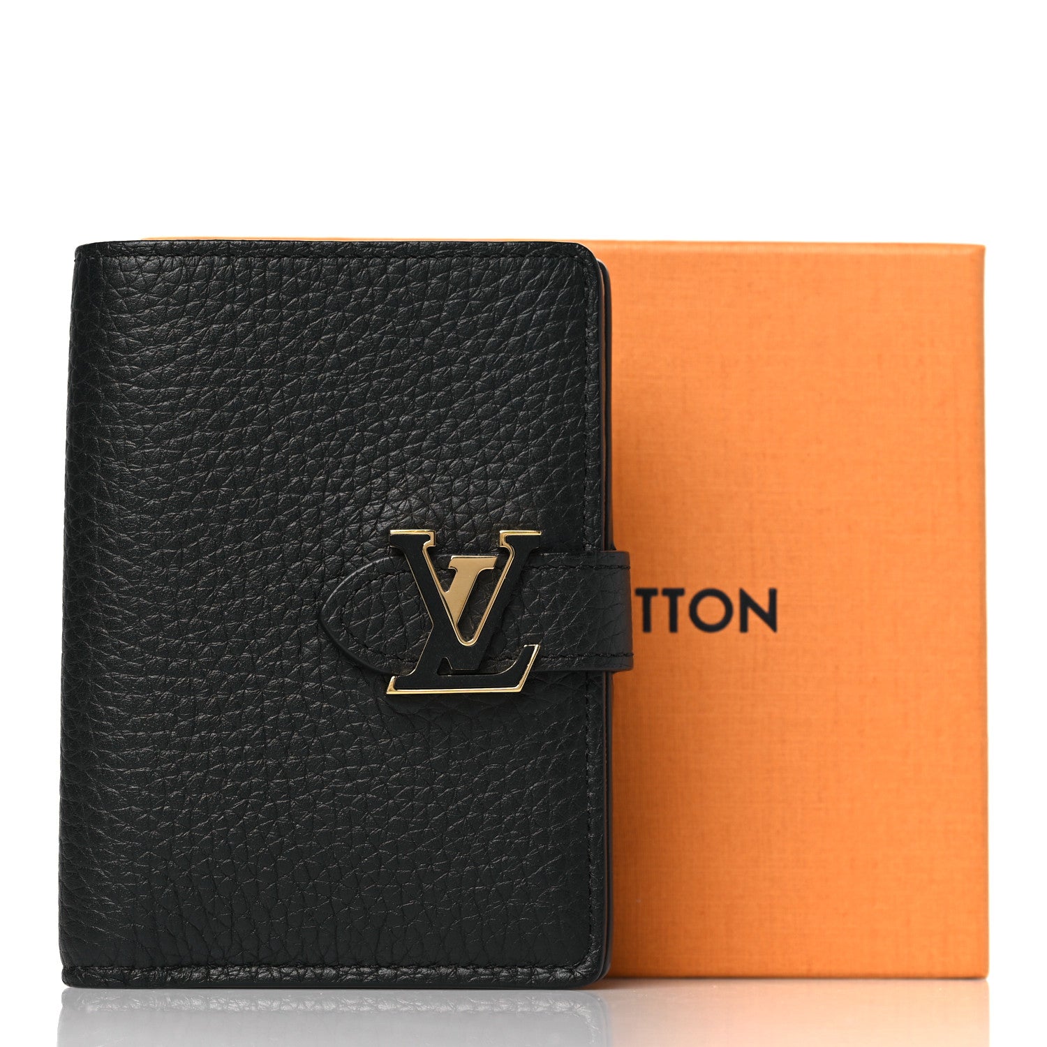 Louis Vuitton Taurillon Capucines Vertical Compact Wallet Black 8 of 8