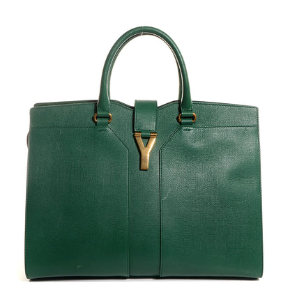 Saint Laurent Textured Leather Large Cabas ChYc Dark Green 1 of 8
