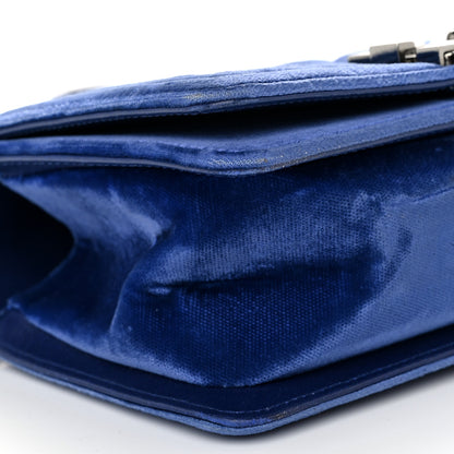 Chanel Velvet Quilted Small Boy Flap Blue 9 of 10