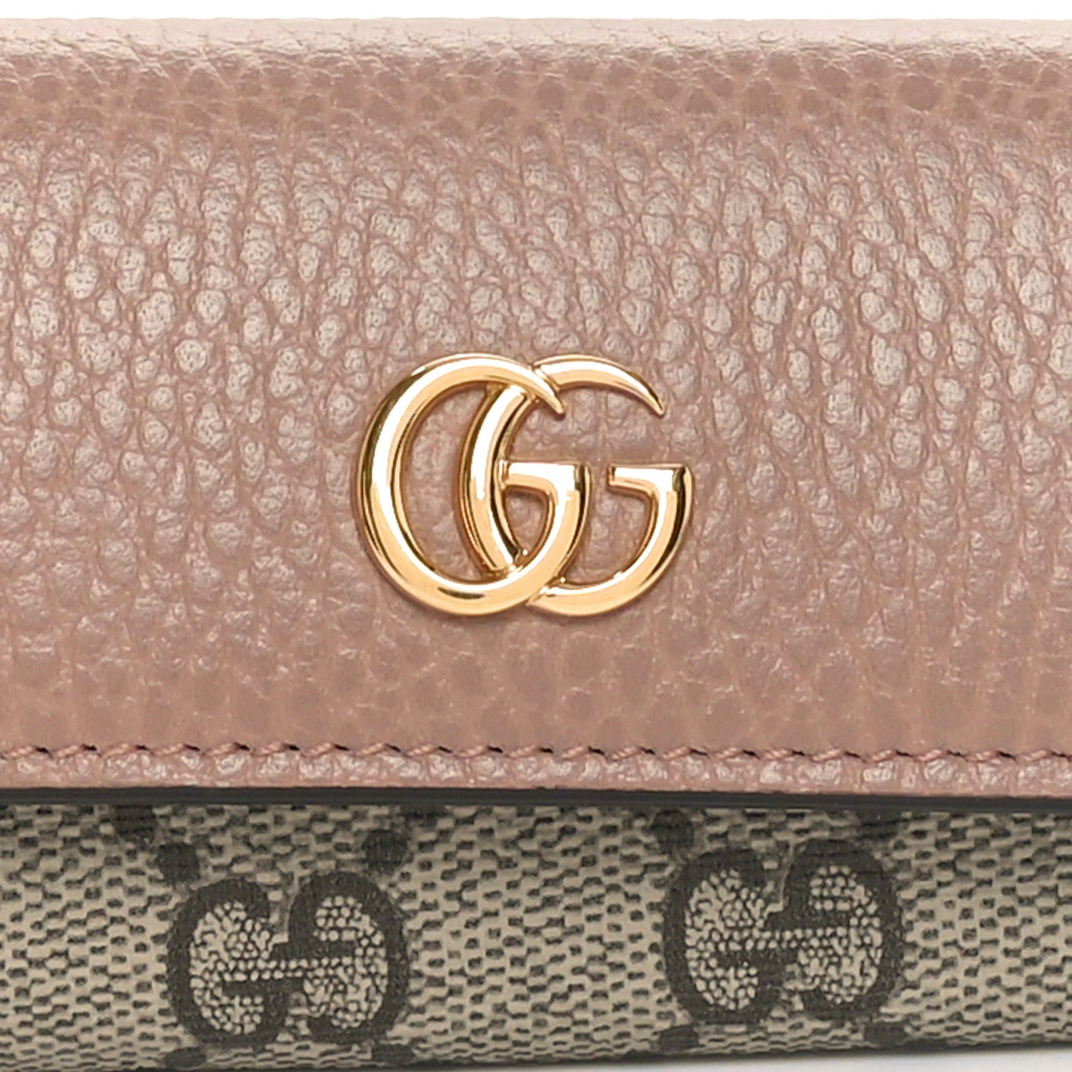 Gucci Dollar Calfskin GG Supreme Monogram GG Marmont 6 Key Holder Case Porcelain Rose Beige Ebony 8 of 9