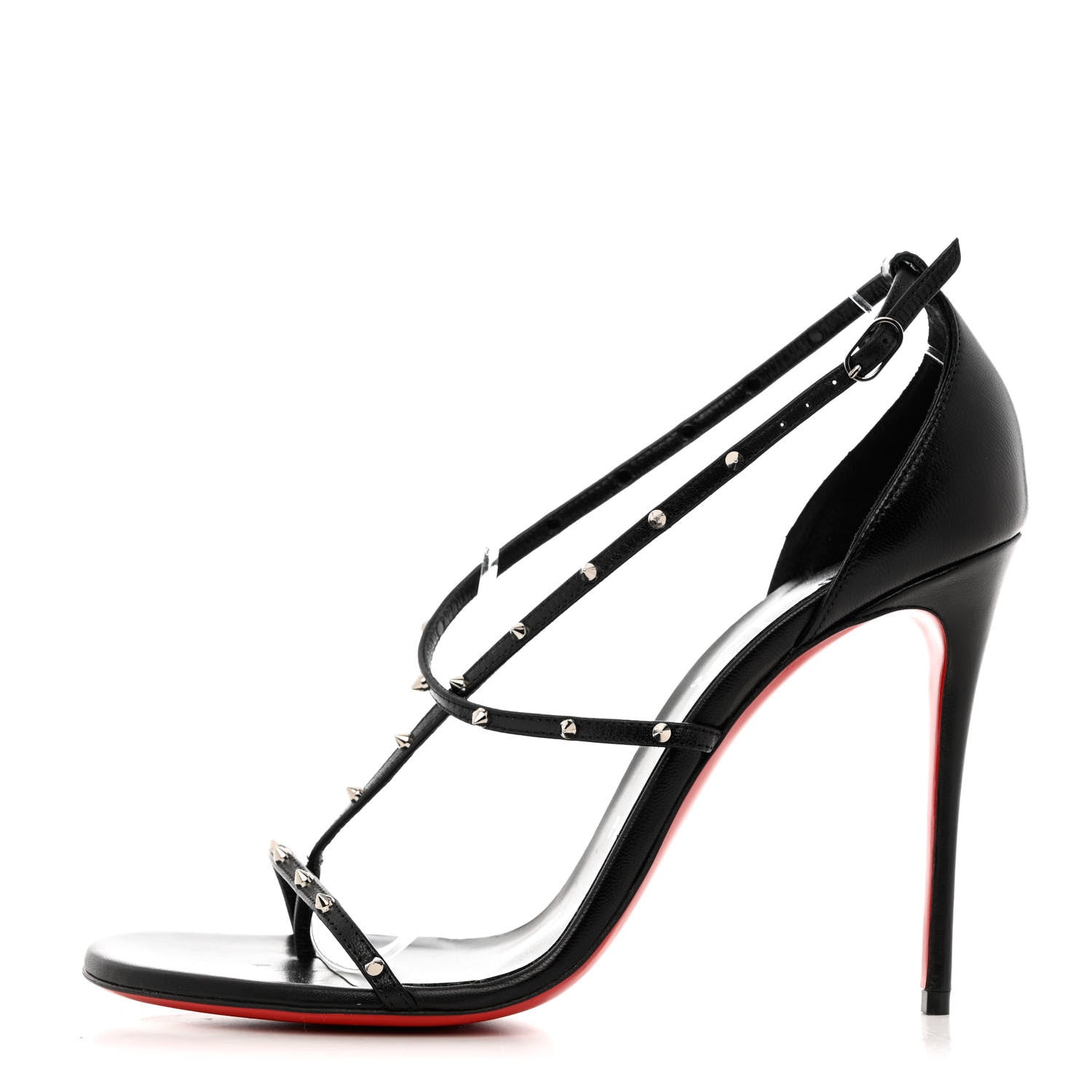Christian Louboutin Kid Riojana 100 Spiked Sandals 40 Black 1 of 9