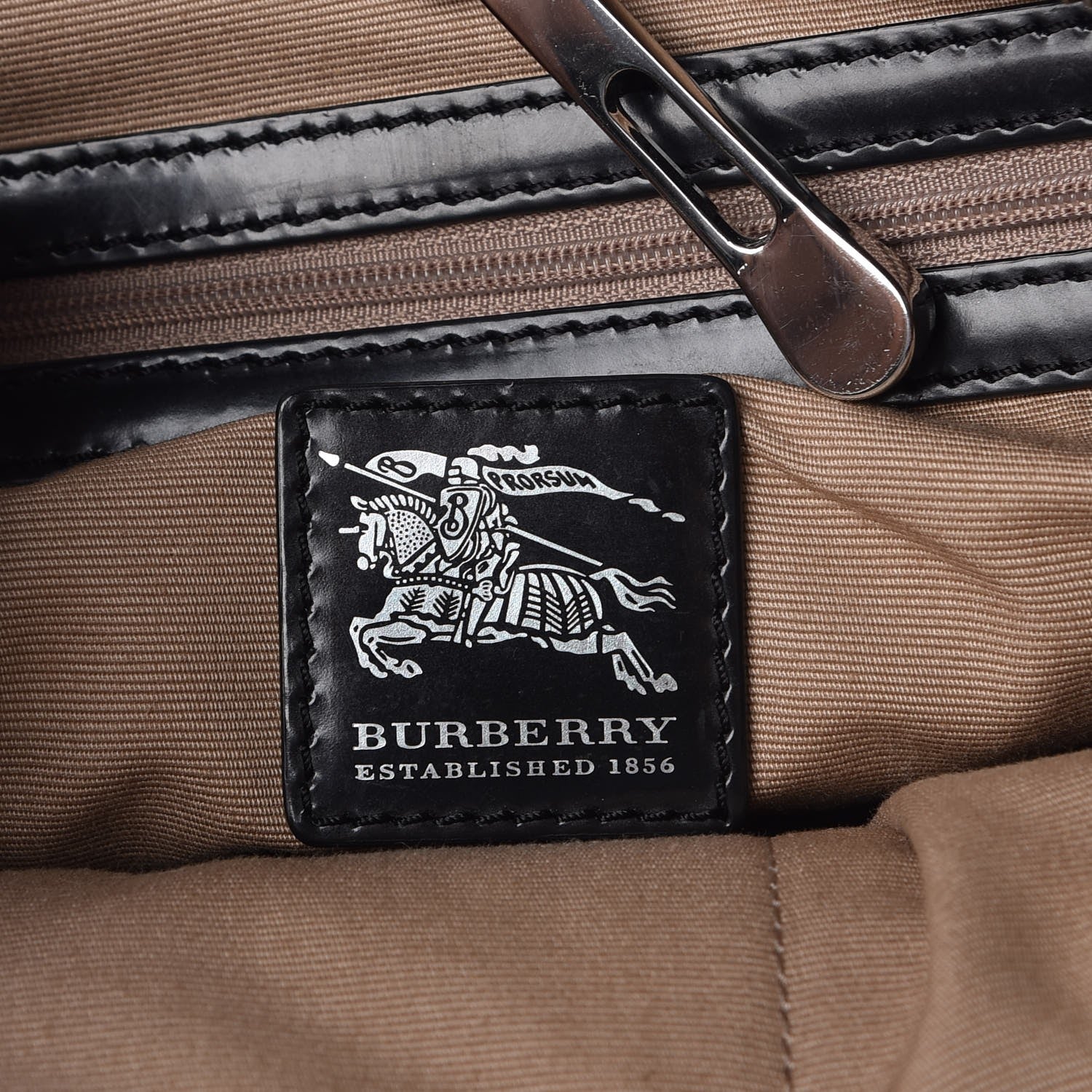 Burberry Patent Supernova Check Tote Black 6 of 11