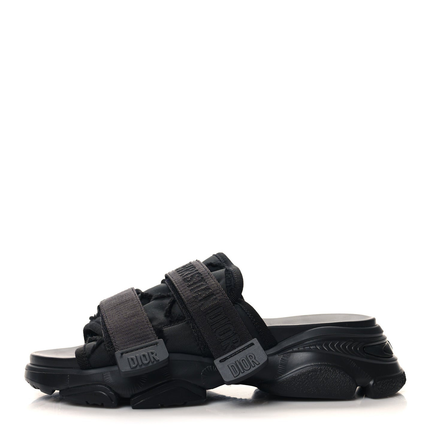 Technical Fabric Camouflage D-Wander Slide Sandals 35 Black