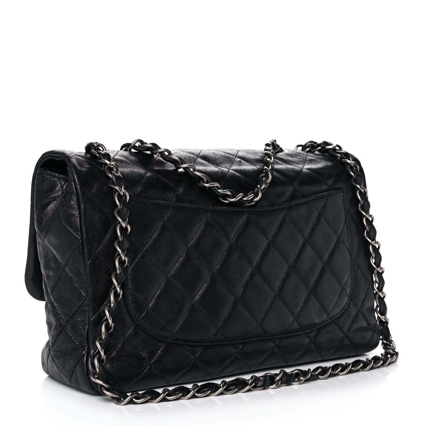 Washed Lambskin Quilted Jumbo Hybrid Reissue Flap Black