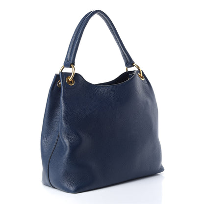 Prada Vitello Phenix Embossed Logo Hobo Baltico 3 of 9