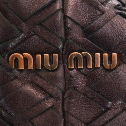 Miu Miu Leather Intreccio Woven Tote Ribes 5 of 8