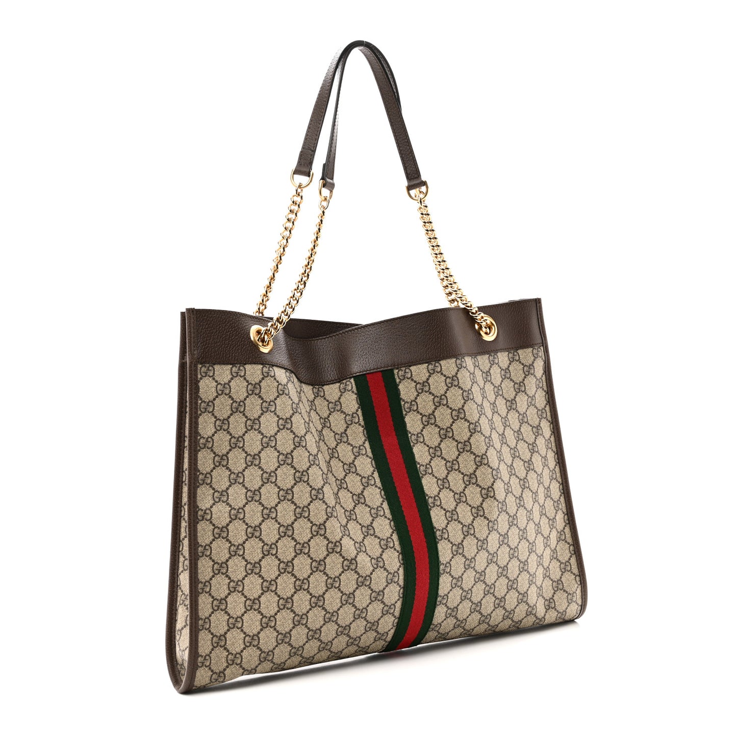 GG Supreme Monogram Large Rajah Chain Tote Beige New Acero
