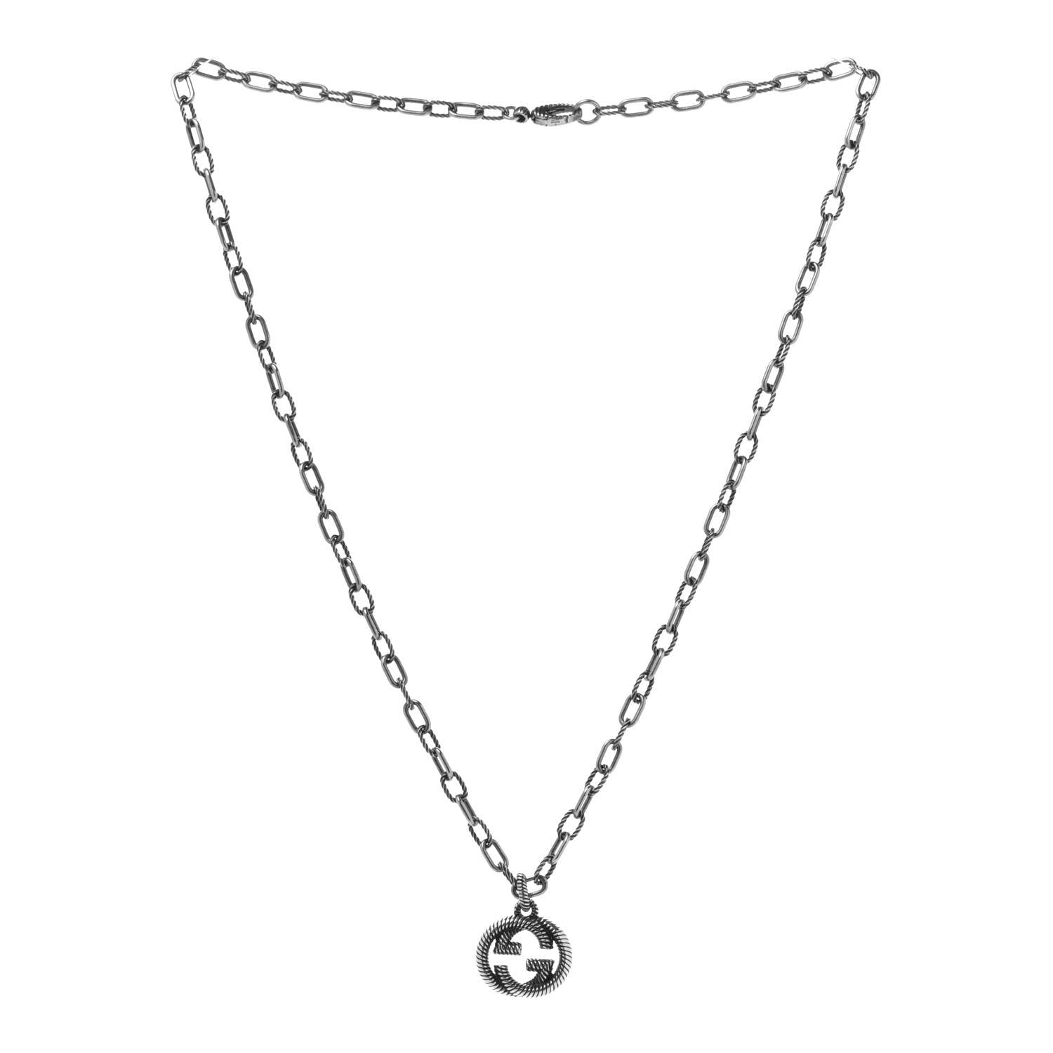 Gucci Sterling Silver Small Interlocking G Pendant Necklace 3 of 7