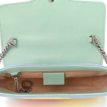 Gucci Calfskin Matelasse Diagonal Super Mini GG Marmont Shoulder Bag Multicolor Pastel 5 of 11