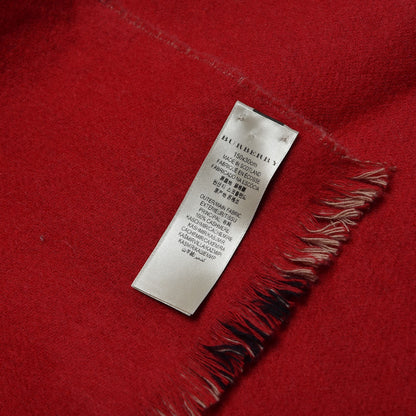 Burberry Cashmere Reversible Giant Check Block Fringe Scarf Camel Red 5 of 5