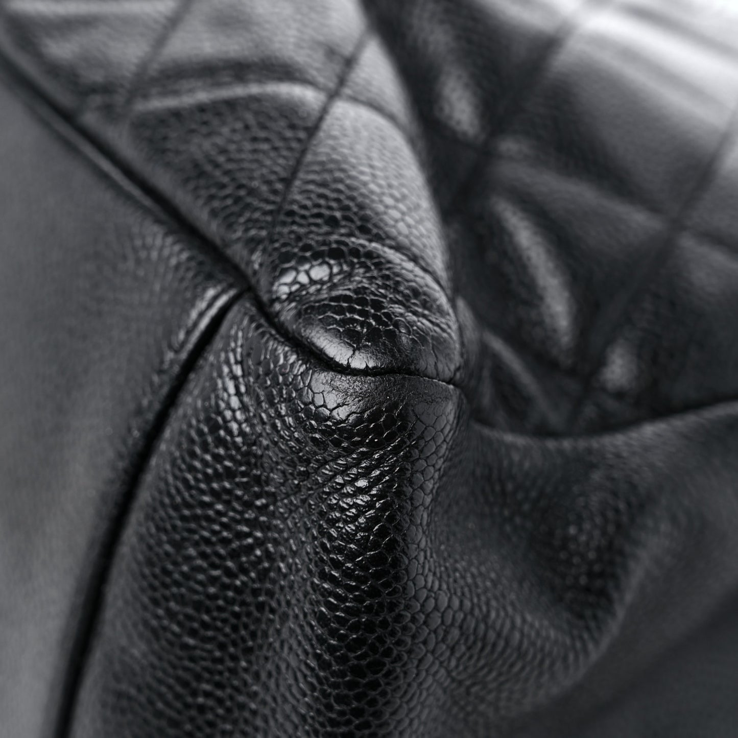 Caviar Quilted Grand Shopping Tote GST Black