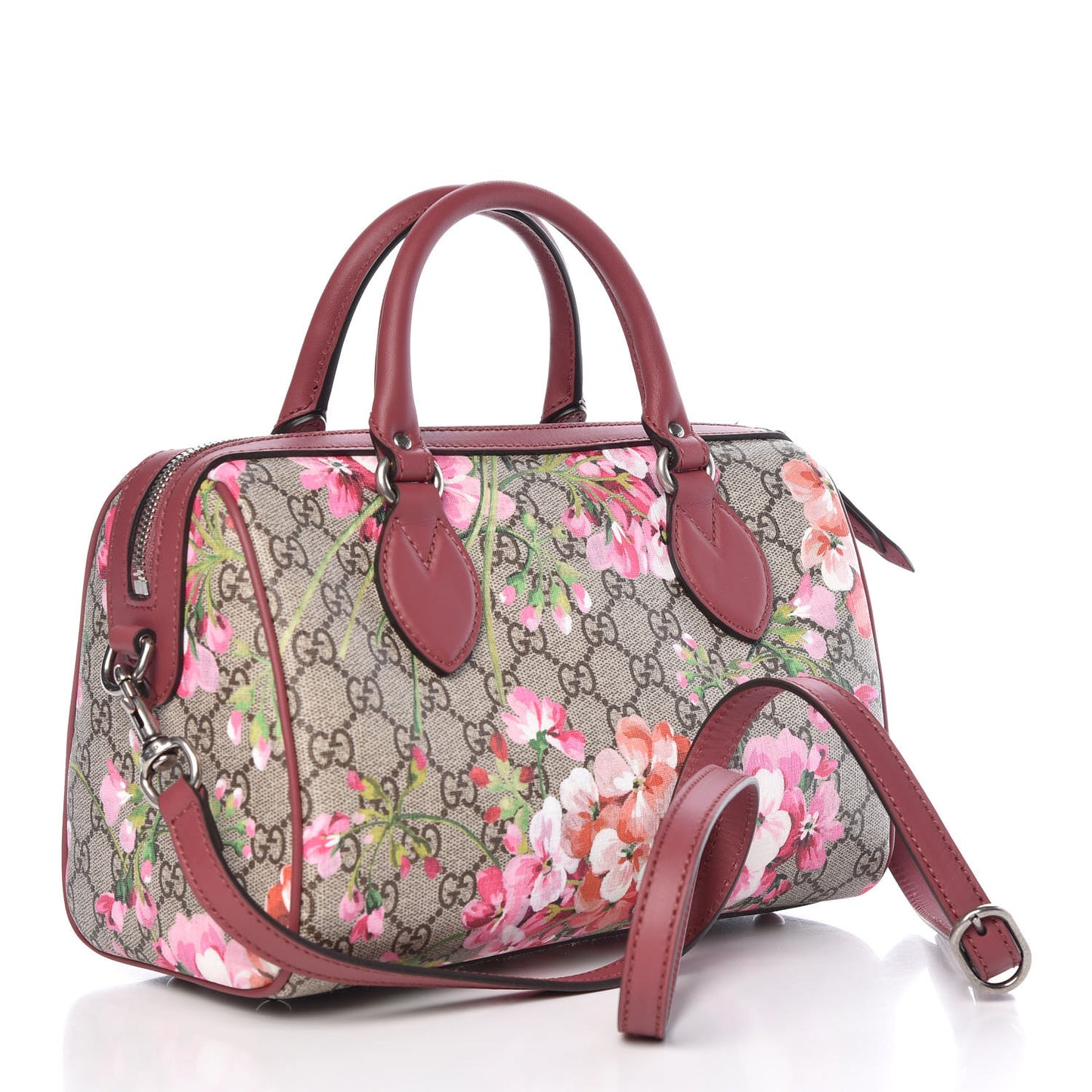 GG Supreme Monogram Blooms Small Boston Beige Multicolor Dry Rose