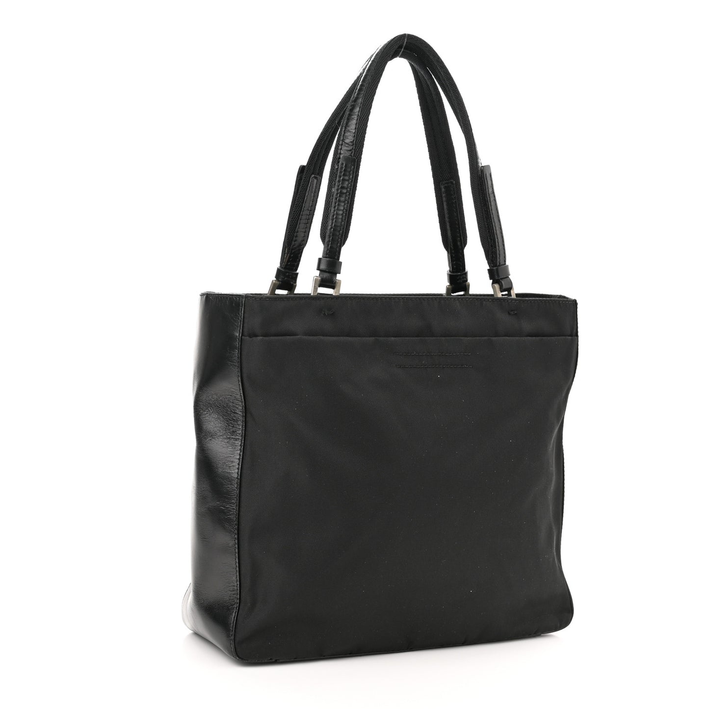 Nylon Calfskin Tote Black