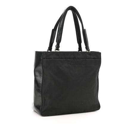 Prada Nylon Calfskin Tote Black 3 of 11