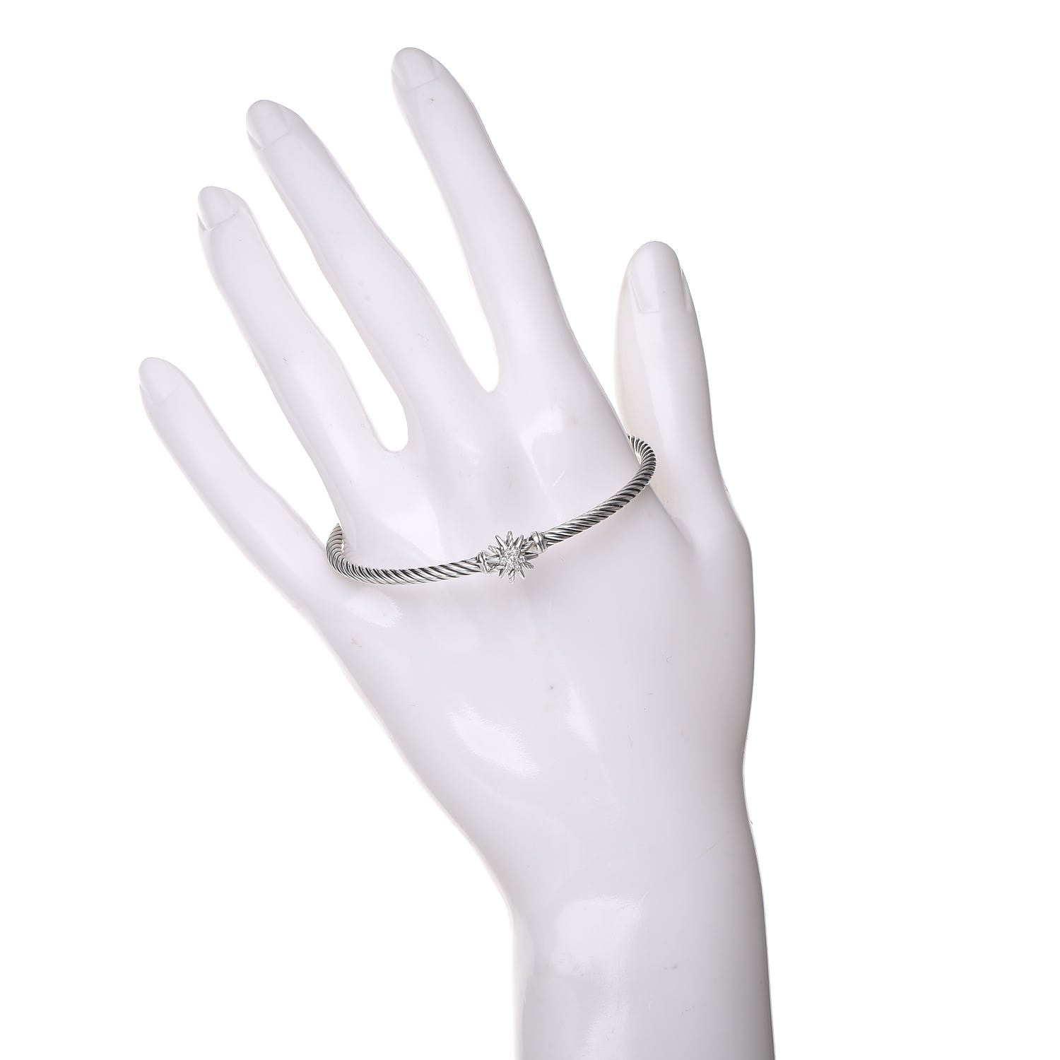 David Yurman Sterling Silver Diamond Starburst Bracelet 2 of 5