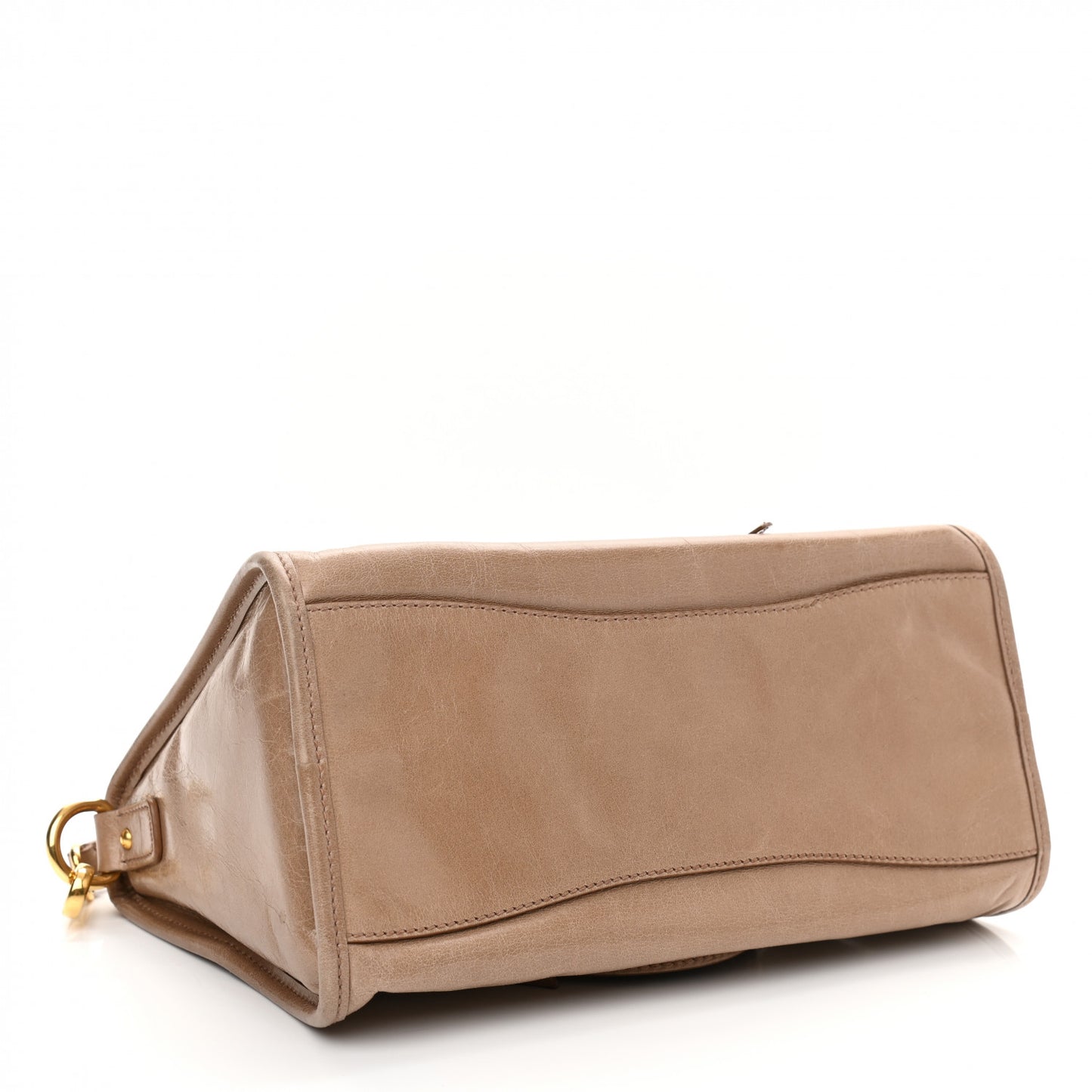 Vitello Shine Zip Tote Cammeo