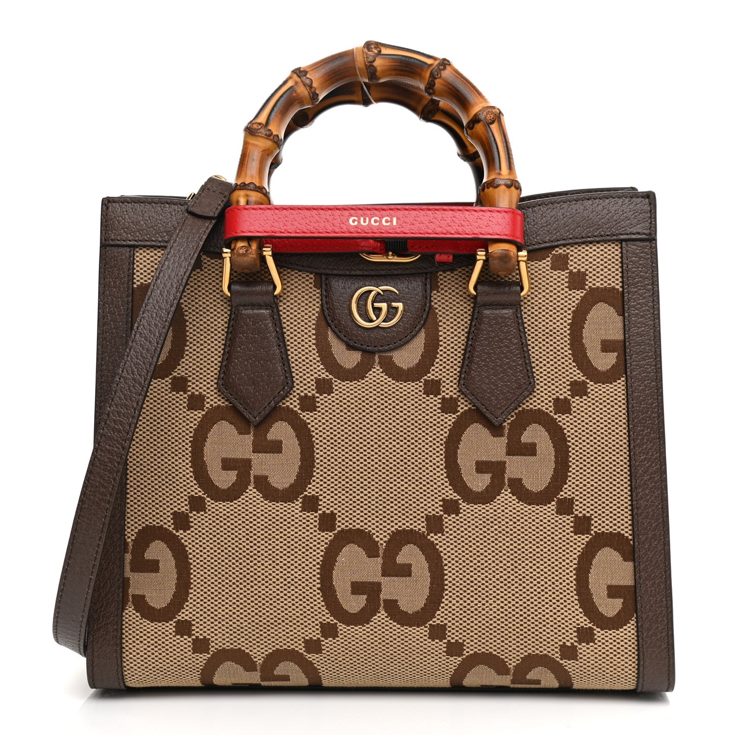 Monogram Jumbo GG Textured Dollar Calfskin Small Diana Tote Bag Camel Ebony New Acero Pomegranate Red