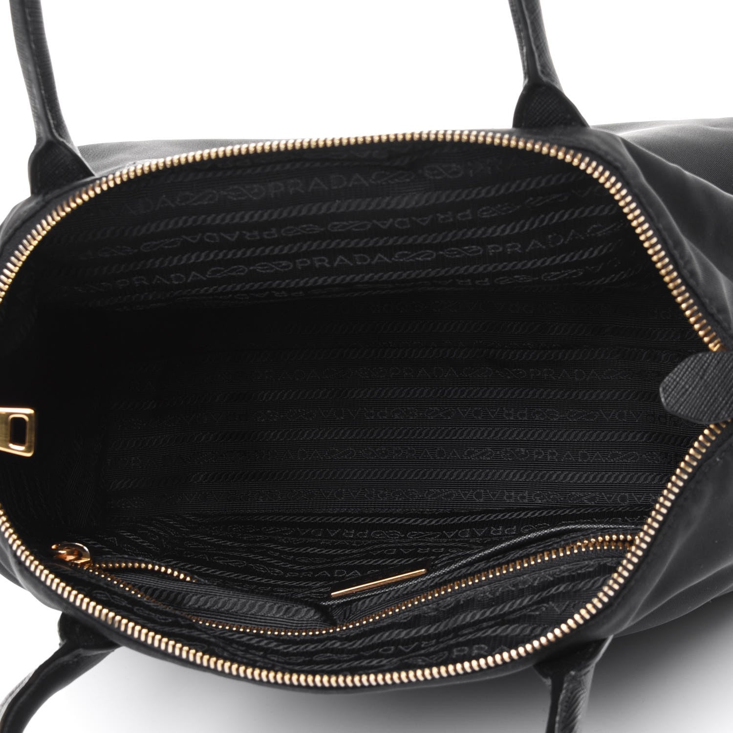 Prada Tessuto Nylon Saffiano Tote Black 4 of 4