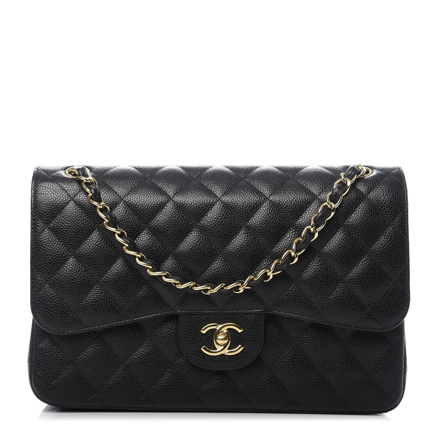 Chanel Caviar Quilted Jumbo Double Flap Black 1 of 10