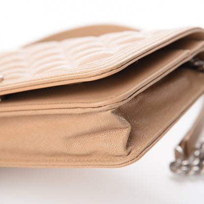 Chanel Caviar Quilted Boy Wallet On Chain WOC Beige 12 of 13
